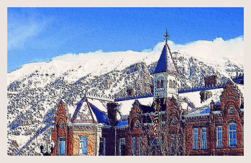 Brigham Young Academy Building on Christmas Day